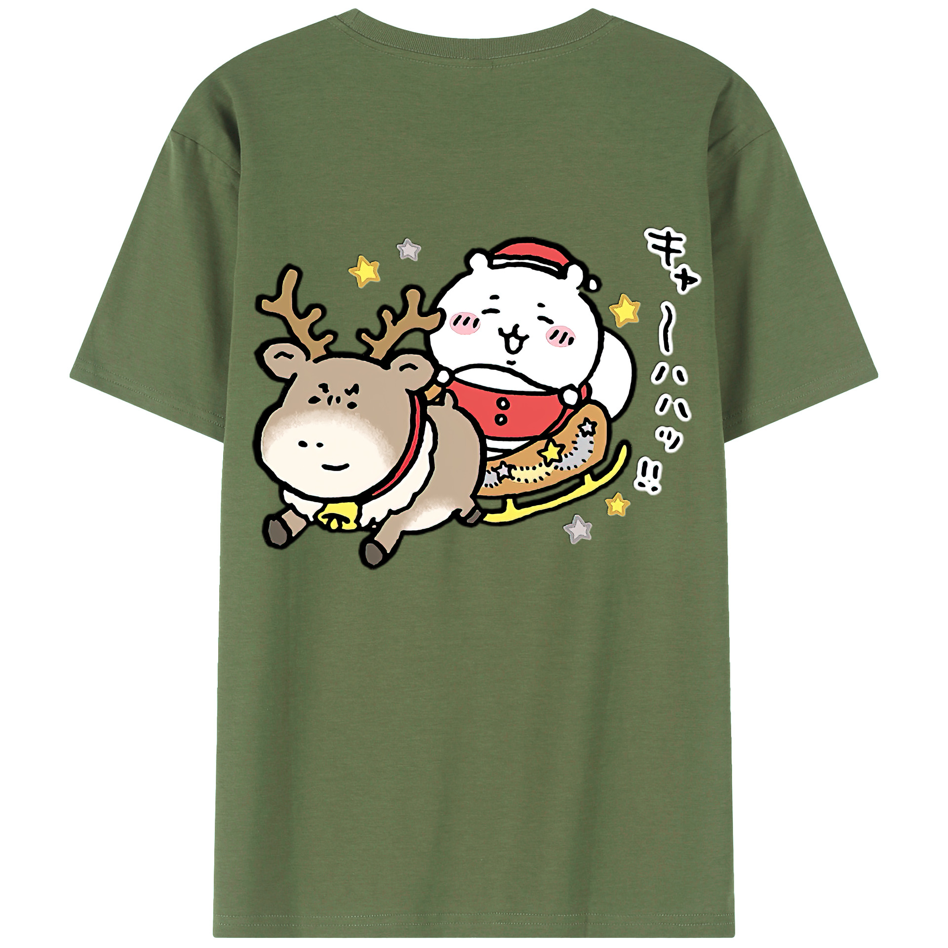（画像用） ちいかわ ちいかわ Chii-kawa chiikawa 綿100％ メンズ半袖Tシャツ（バックプリント） 通気性